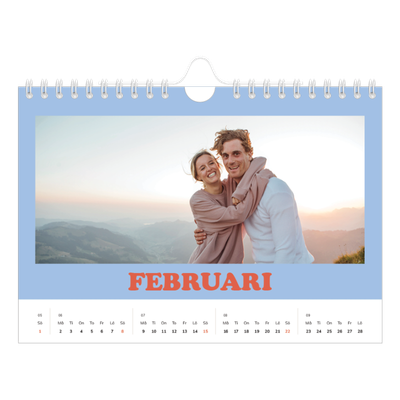 Fotokalender A5 Enkel — Retro ramar [Februari]