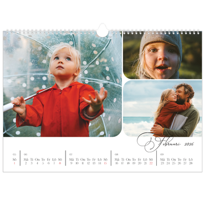 Fotokalender A3 Enkel — Ögonblicksbilder och skrift [Februari]