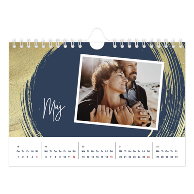 Fotokalender A5 Enkel — Gyllene penseldrag [omslag]