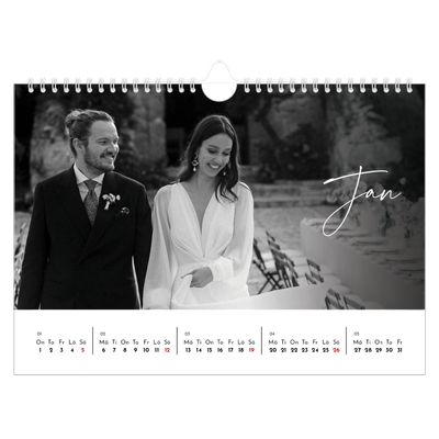 Fotokalender A4 Enkel — Elegant skrift [Januari]