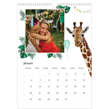 Fotokalender A3 Enkel — Akvarell djur