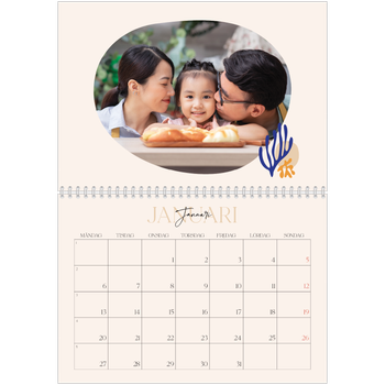 Fotokalender A3 Klassisk — Minimalistisk korall