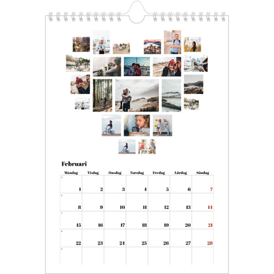 Fotokalender A4 Enkel (20 x 30 cm) — Collage shapes [Februari]