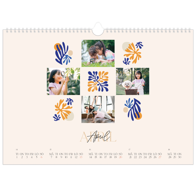 Fotokalender A3 Enkel — Minimalistisk korall [omslag]