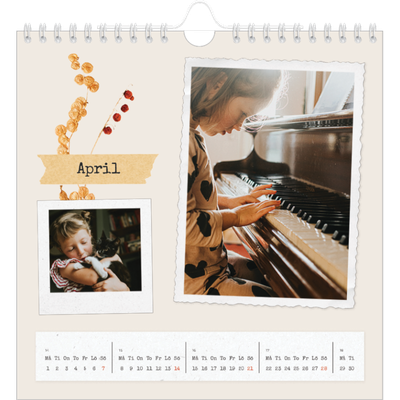 Årskalender kvadratisk — Retro scrapbooking [April]