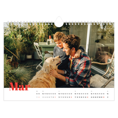 Fotokalender A4 Enkel — Storslaget år [Mars]