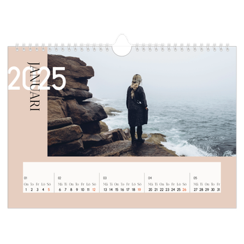 Fotokalender A4 Enkel — Överlappande text