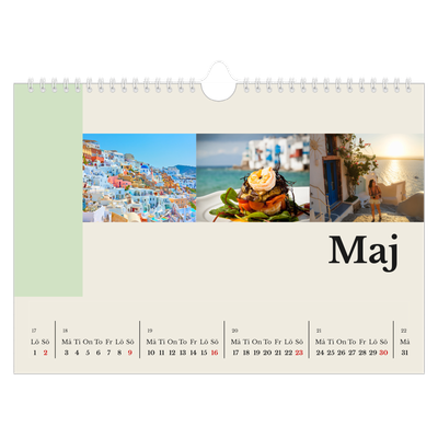 Fotokalender A4 Enkel — Världens sevärdheter [Maj]