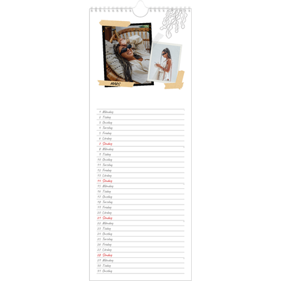 Fotokalender Smal  — Scrapbook stil [Mars]