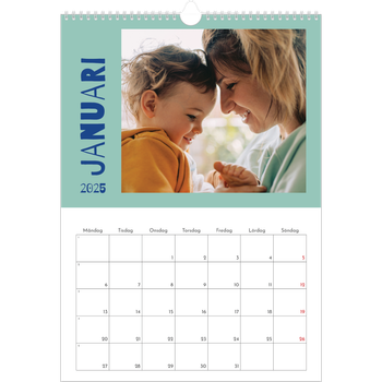 Fotokalender A3 Enkel — Färgglad kalender