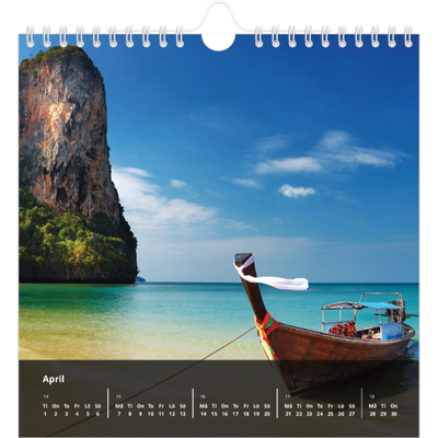 Årskalender kvadratisk — Transparent kalender [April]