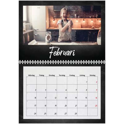 Fotokalender A3 Klassisk (30 x 40 cm) — Svart tavla [Februari]
