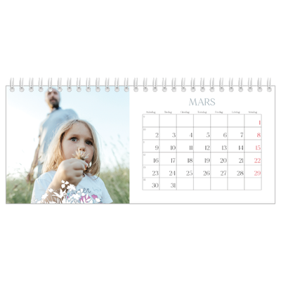 Skrivbordskalendrar — Blommotiv [Mars]