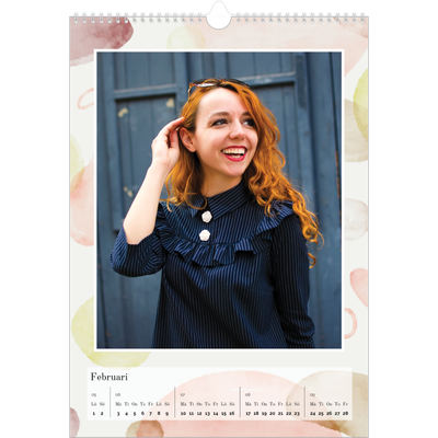 A3 Årskalender — Akvarell former [Februari]