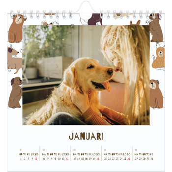 Fotokalender Kvadratisk — Lekfull valp