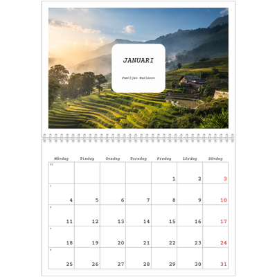 Fotokalender A3 Klassisk (30 x 40 cm) — Hela historien [Januari]