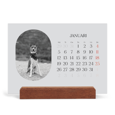 Skrivbordskalender med träställ - Liggande  — Den öppna vägen [Januari]