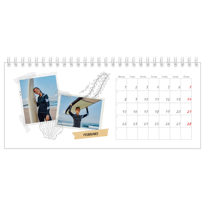Skrivbordskalendrar — Scrapbook stil [Februari]