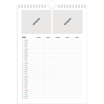 A4 Familjeplanerare — Designa själv - Familj på 5 [omslag]