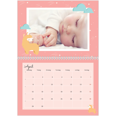 Fotokalender A3 Klassisk (30 x 40 cm) — Söta djur [April]
