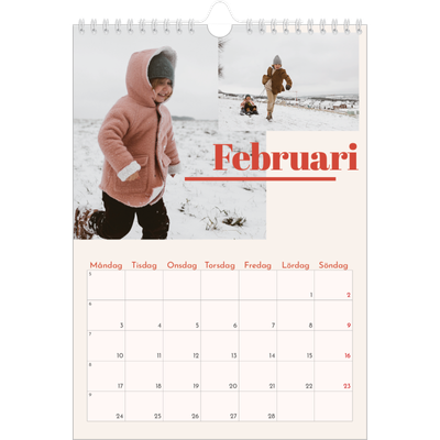 Fotokalender A4 Enkel (20 x 30 cm) — 90-talets nostalgi [Februari]