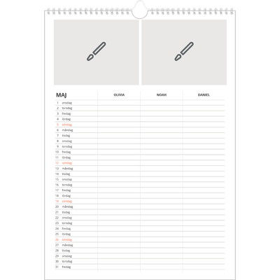 A3 Familjeplanerare — Designa själv - Familj på 3 [omslag]