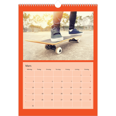 A3 Årskalender — Skarpa färger [Mars]