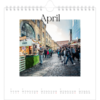 Årskalender kvadratisk — Min reseskildring [April]