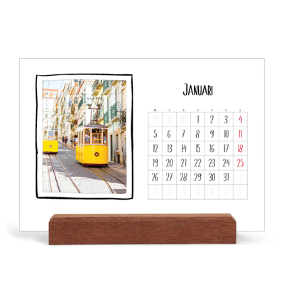 Skrivbordskalender med träställ - Liggande  — Albumögonblick [Januari]