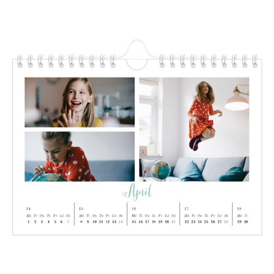 Fotokalender A5 Enkel — Hej världen [April]