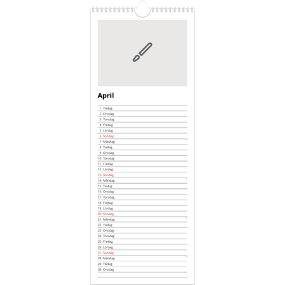 Fotokalender Smal  — Designa din egna fotoprodukt [April]