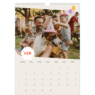 A3 Årskalender — Ikonisk födelsedag [Februari]