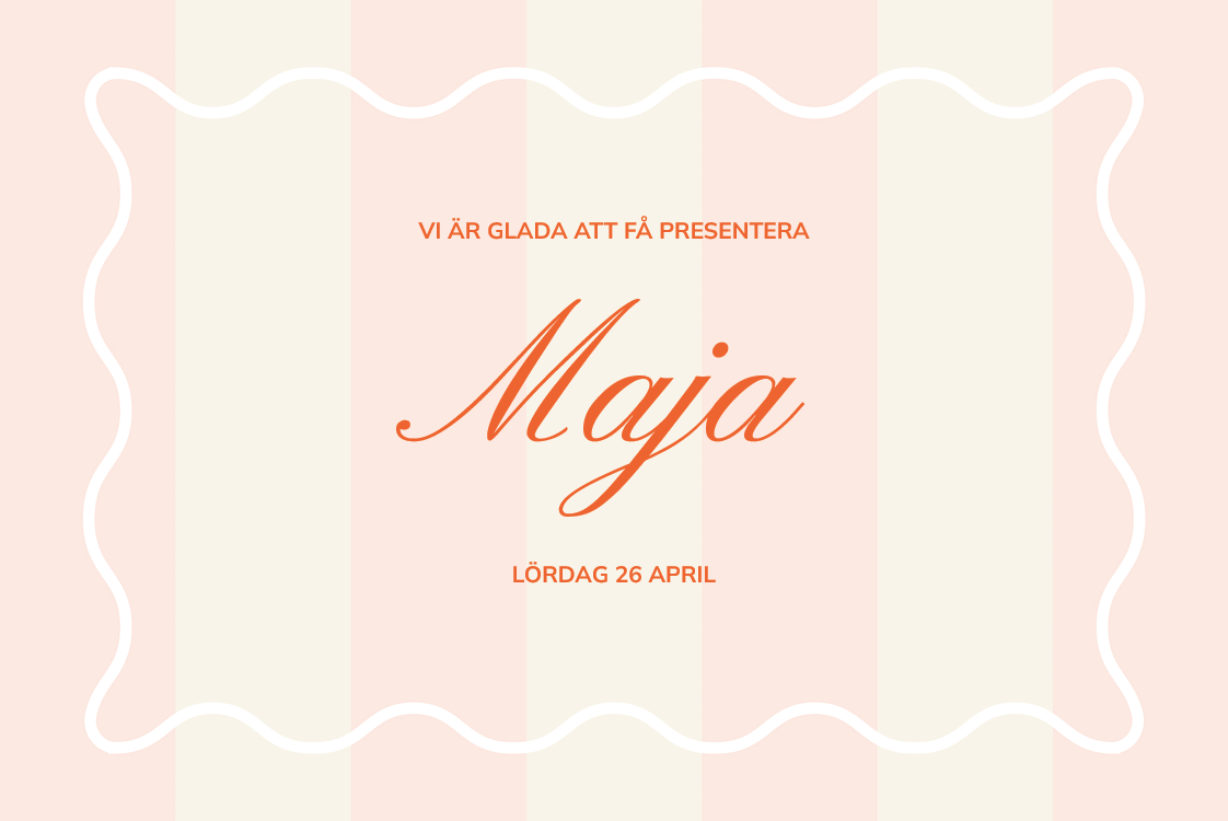 Inbjudningar — Stämpel och ränder ros