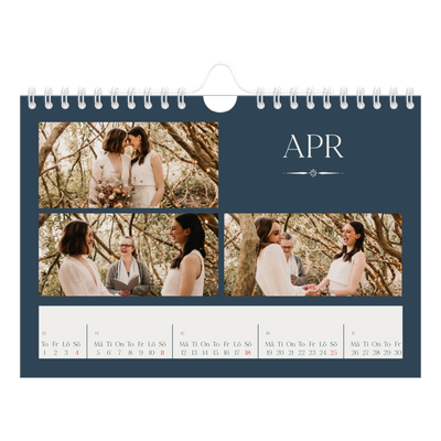 Fotokalender A5 Enkel — Skiffer & seriffer [April]