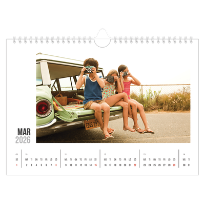 Fotokalender A4 Enkel — Förkortad text [Mars]