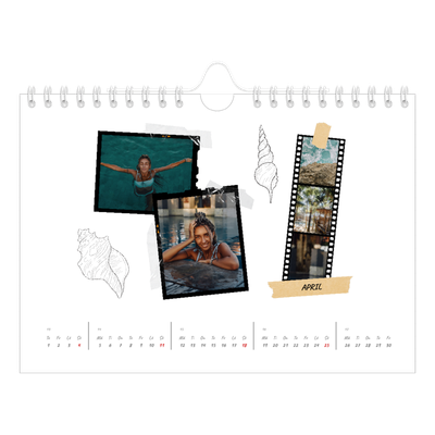 Fotokalender A5 Enkel — Scrapbook stil [April]