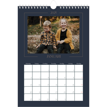 Fotokalender A4 Enkel — Preussisk blå