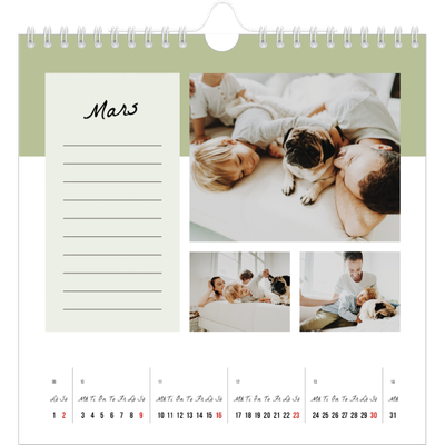 Årskalender kvadratisk — Kalenderlista [Mars]