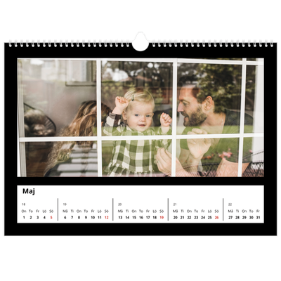 Fotokalender A3 Enkel — Svart ram [omslag]