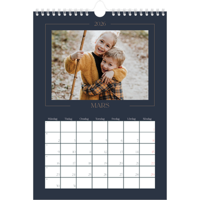 Fotokalender A4 Enkel (20 x 30 cm) — Preussisk blå [Mars]