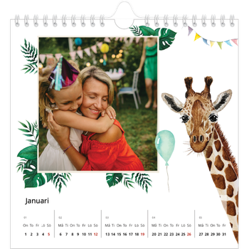 Fotokalender Kvadratisk — Akvarell djur