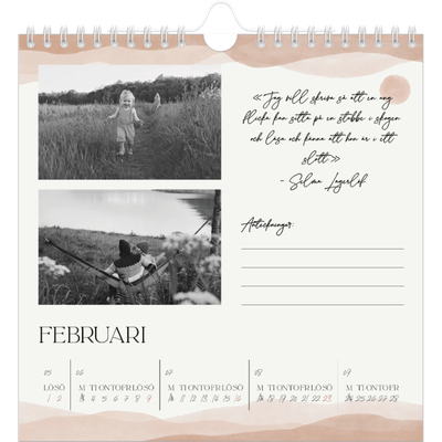 Årskalender kvadratisk — Citatsamling om välbefinnande [Februari]