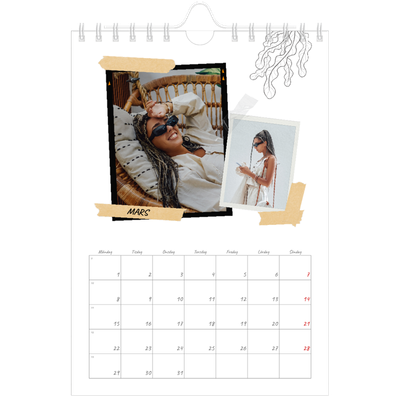 Fotokalender A5 Enkel — Scrapbook stil [Mars]