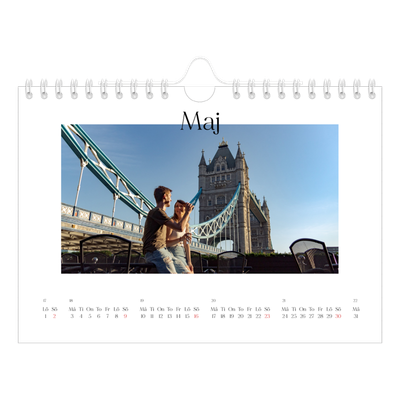 Fotokalender A5 Enkel — Min reseskildring [Maj]