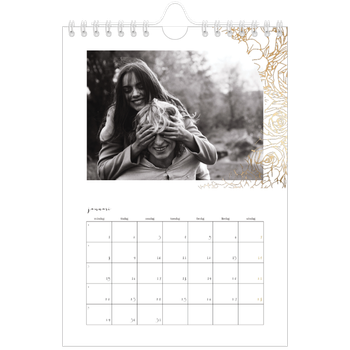 Fotokalender A5 Enkel — Guldblomma