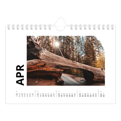 Fotokalender A5 Enkel — Vit kalender [April]
