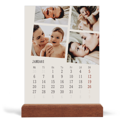 Skrivbordskalender med träställ - Stående — Dynamiska bilder [Januari]