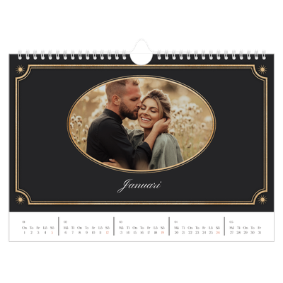 Fotokalender A4 Enkel — Klassisk vintage [Januari]