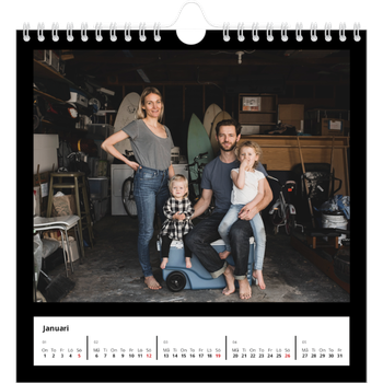 Fotokalender Kvadratisk — Svart ram
