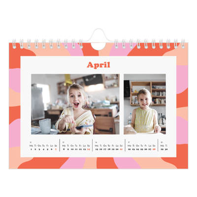 Fotokalender A5 Enkel — Färgglada mönster [April]